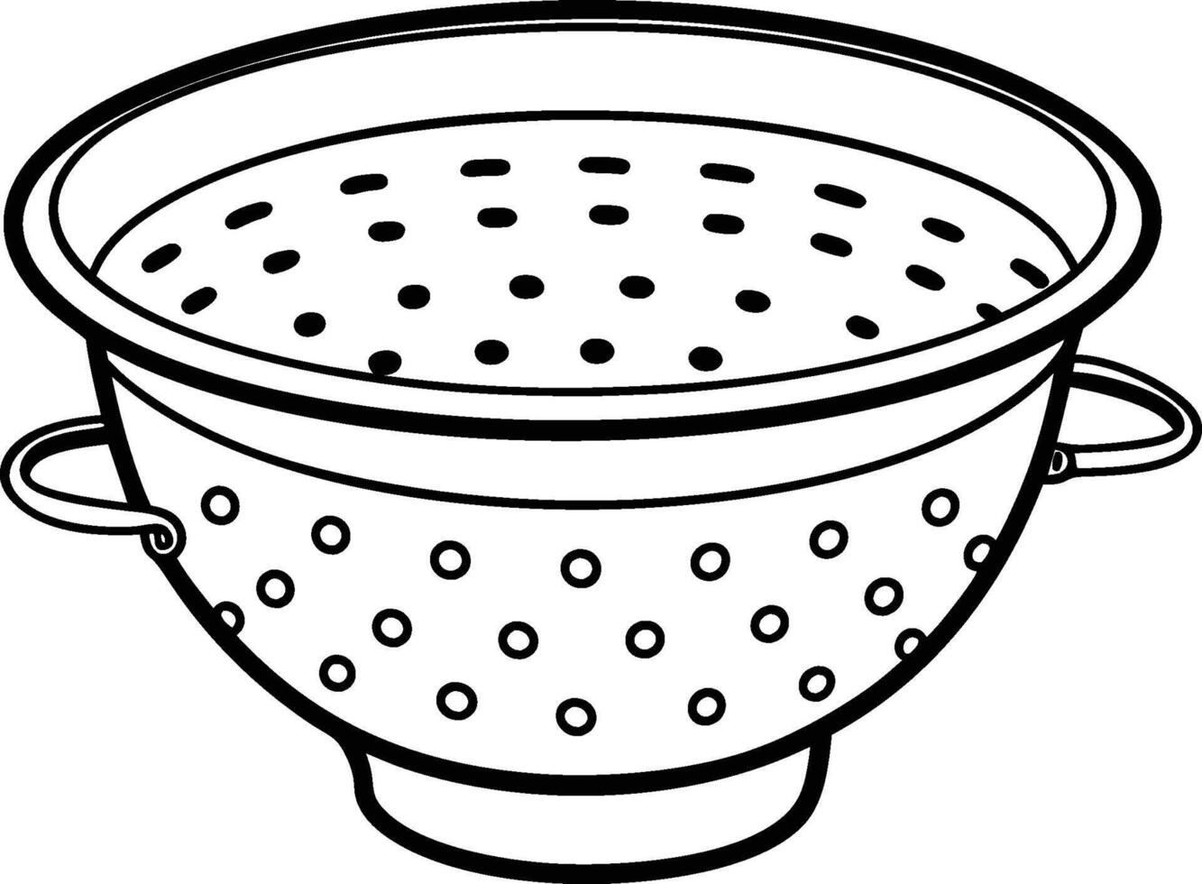 Colander Outline Isolated on White Background vector
