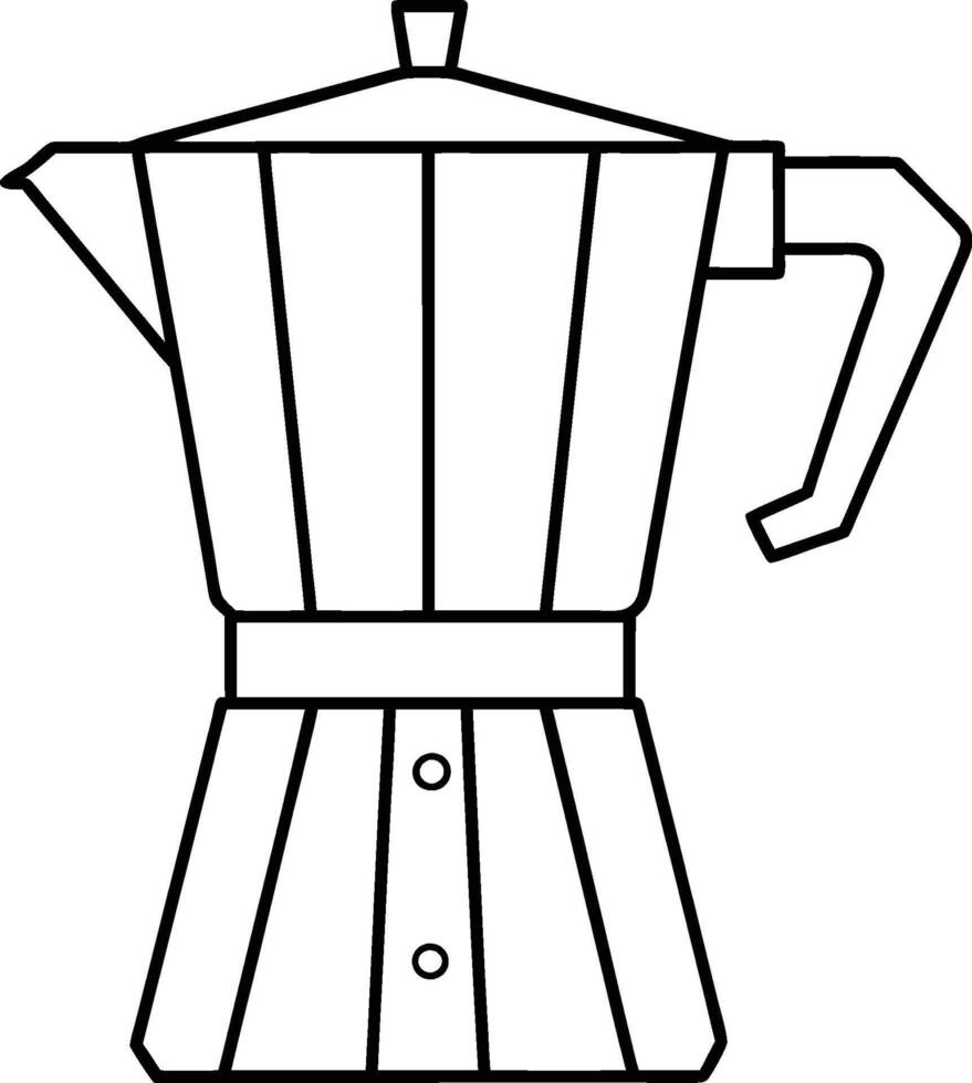 Coffee Maker Outline Isolated on White Background vector