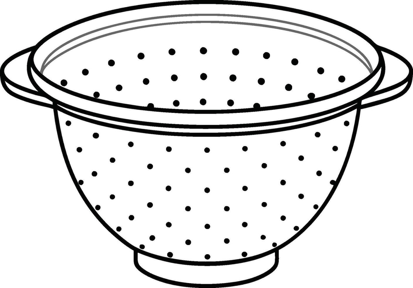Simple Colander Outline for Design Projects vector