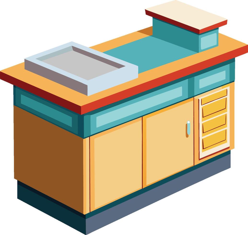 Modern Countertop Illustration White Background vector