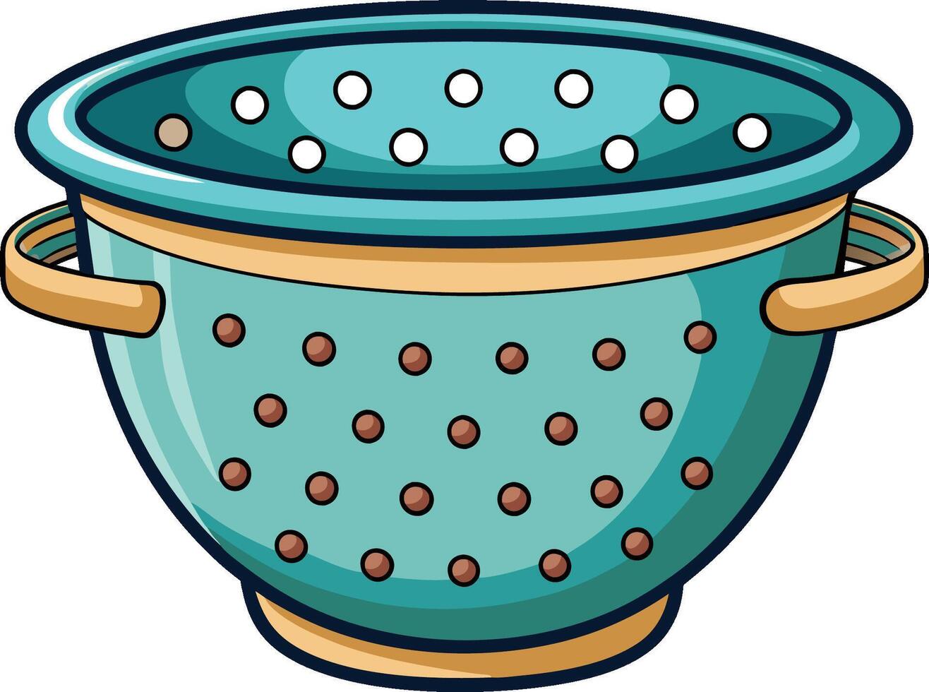 Detailed Colander Design Clean White Background vector