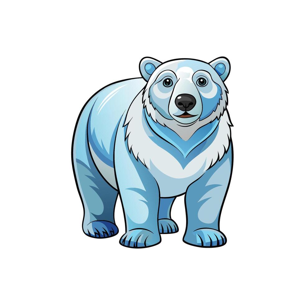 Polar bear Silhouette- Editable on white background Perfect for Any Project vector