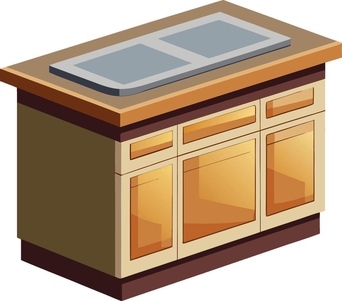 Detailed Countertop Design Clean White Background vector