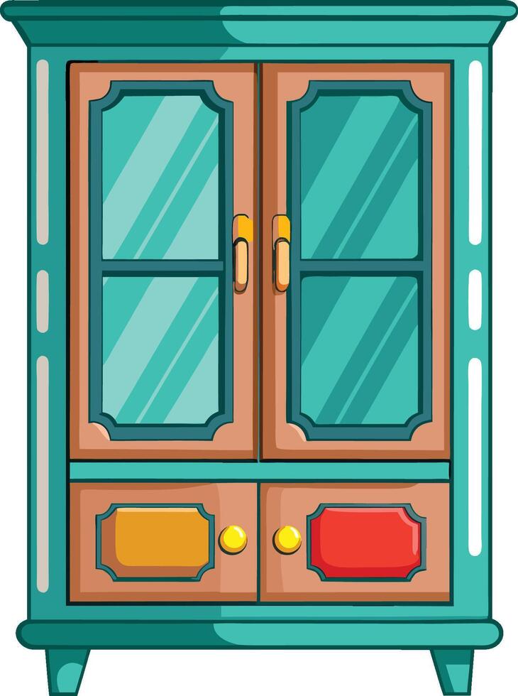 Detailed Cupboard Design Clean White Background vector