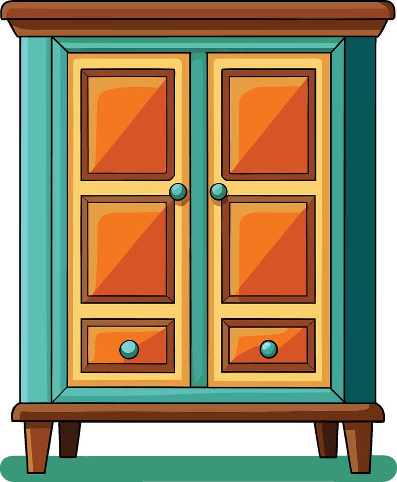 Modern Cupboard Illustration on White Background vector