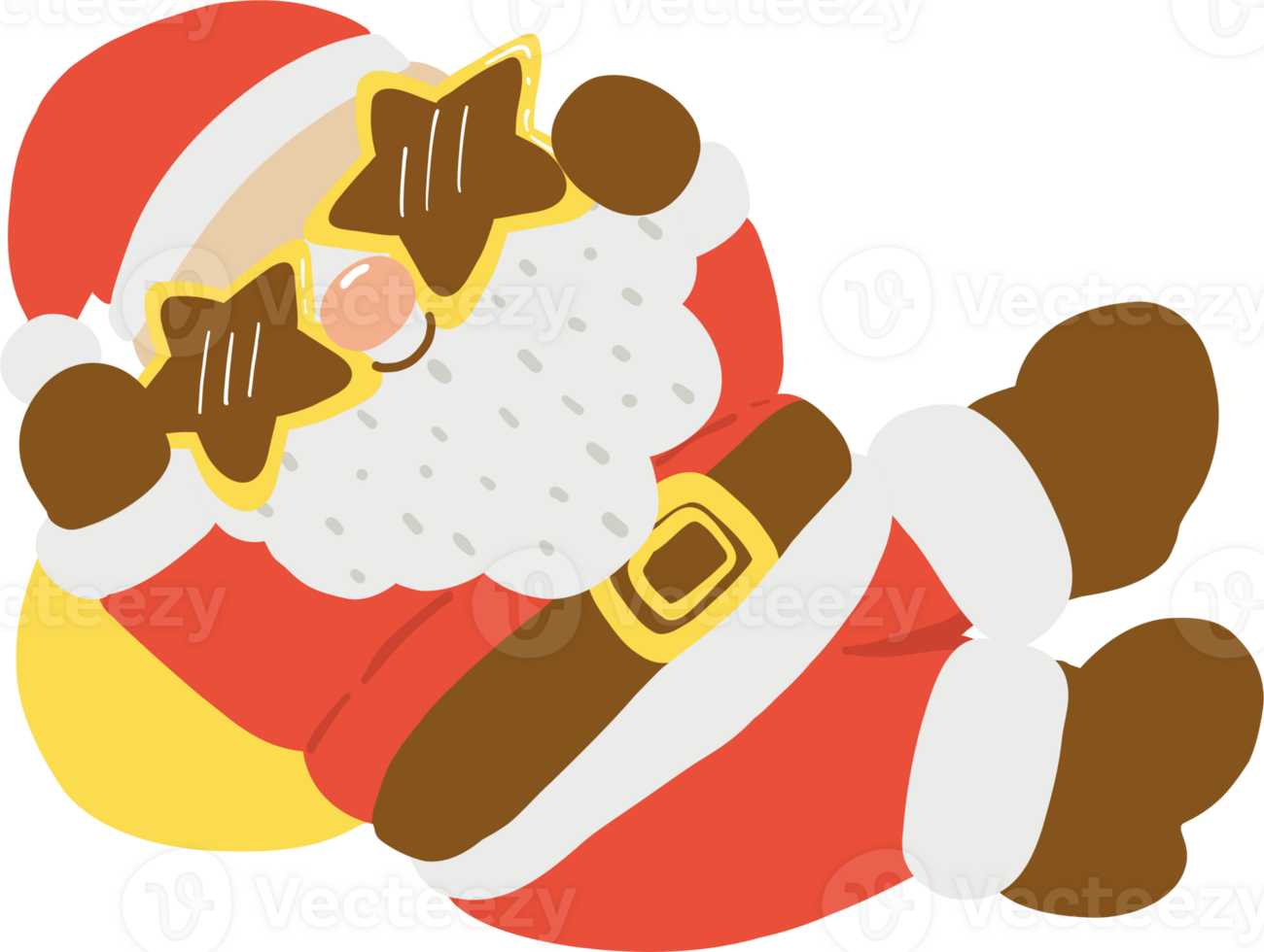 Groovy Retro Santa Sleep Character Illustration png