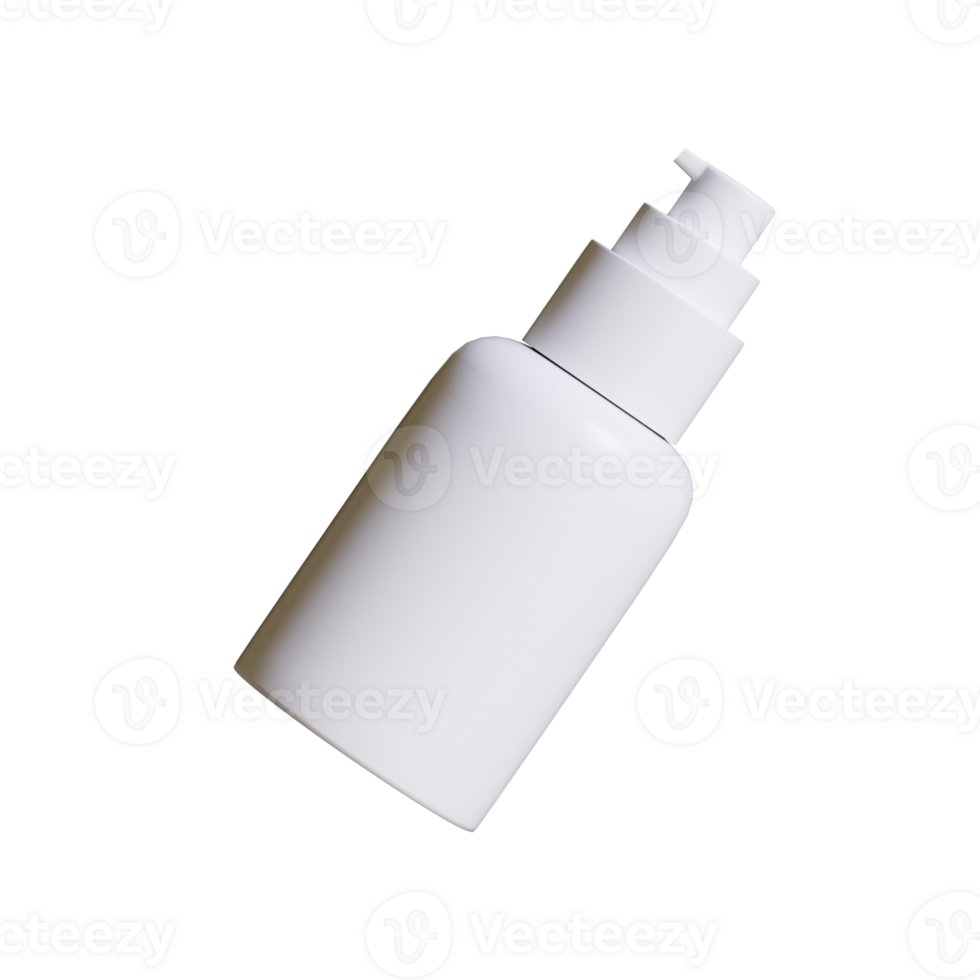 White bottle mockup for cosmetics shampoo on transparent background. png