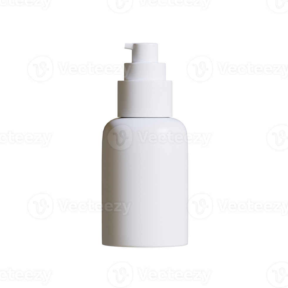 Cosmetics Packaging Bottle Jar 3D Rendering White Blank Mockup png