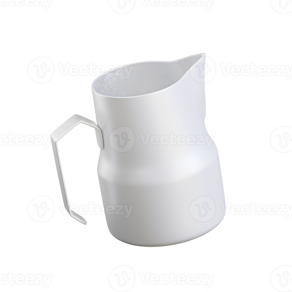Metal mug white color isolated on white background png