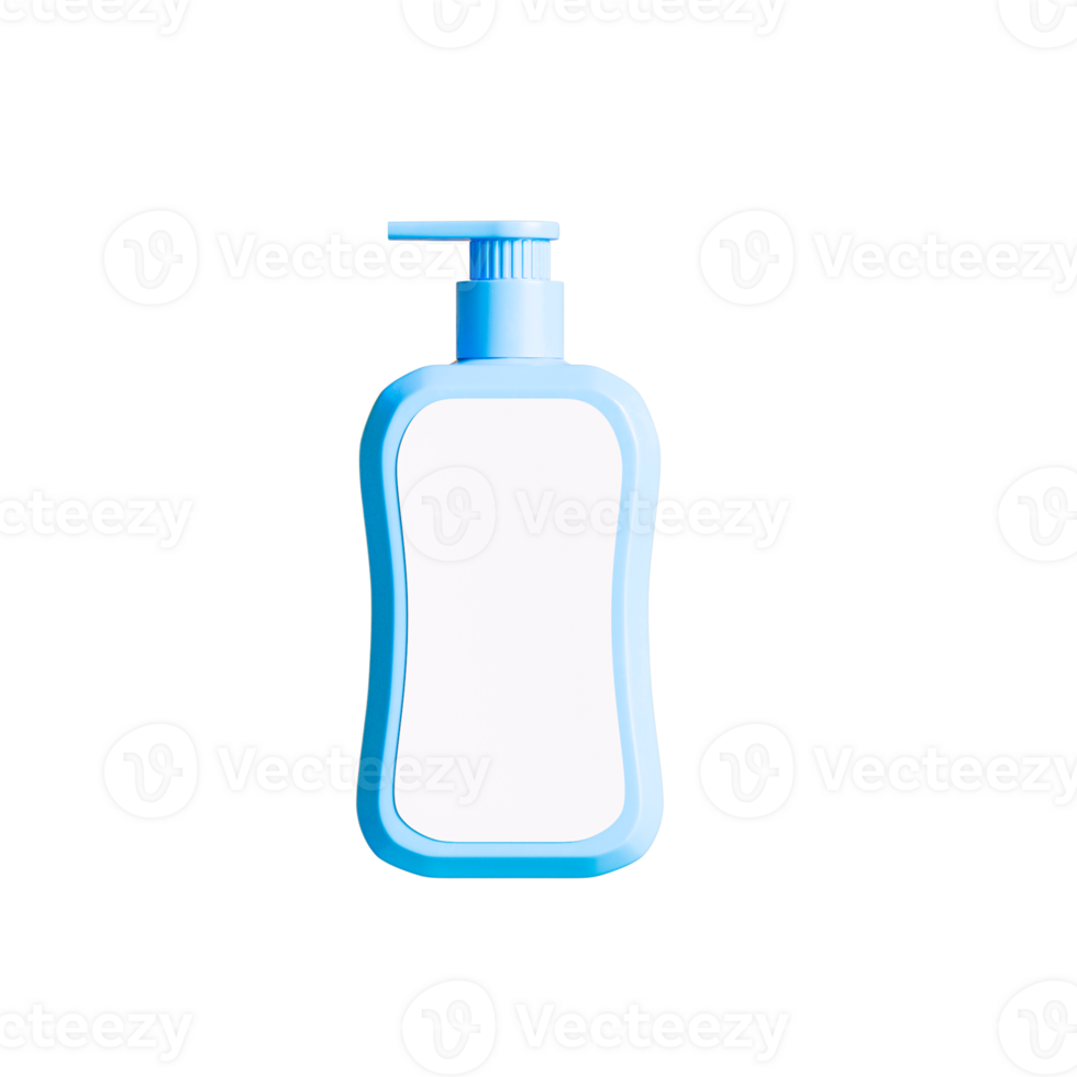 Square bottle packaging with pump dispenser on transparent background png