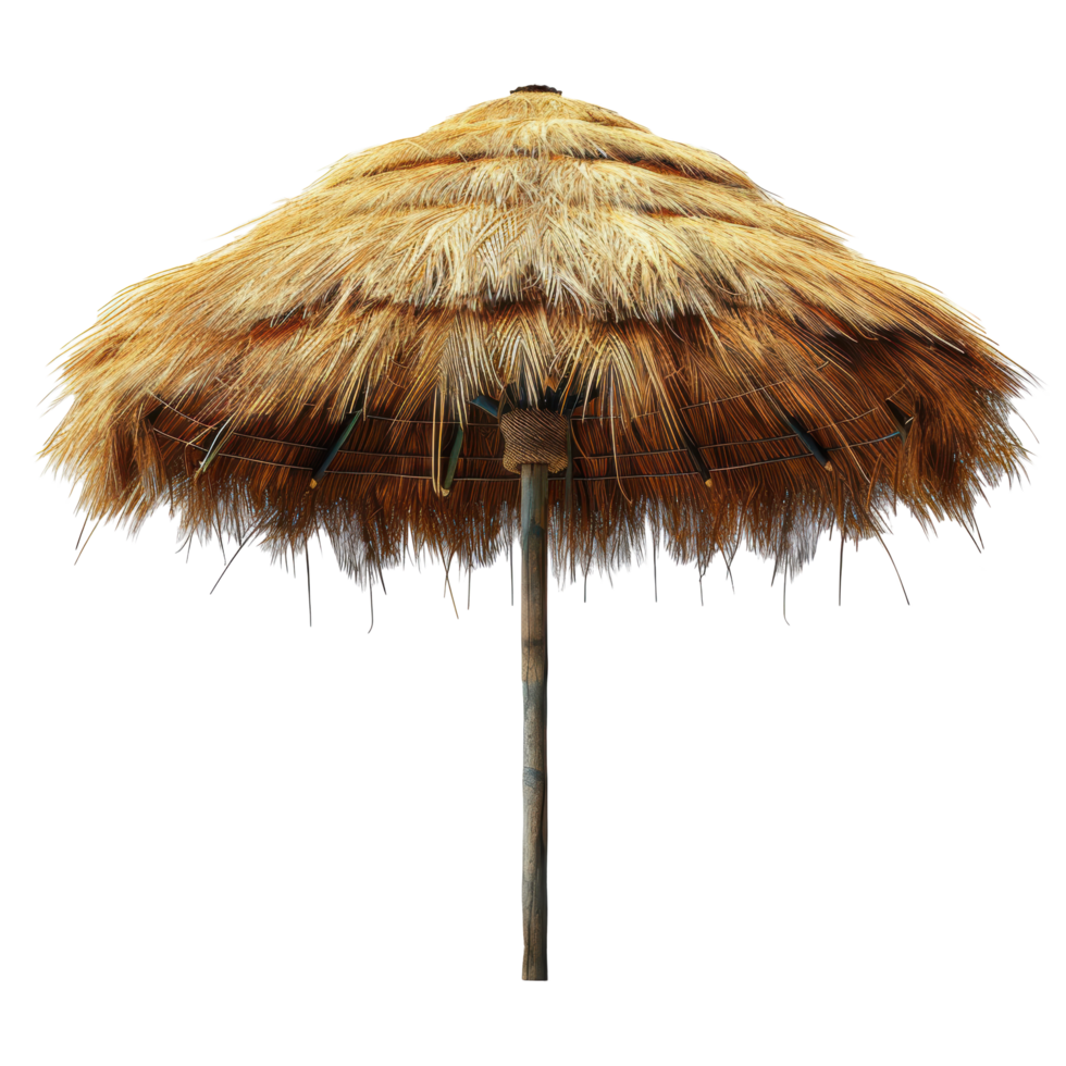 Tropical straw beach umbrella object clip art and element png
