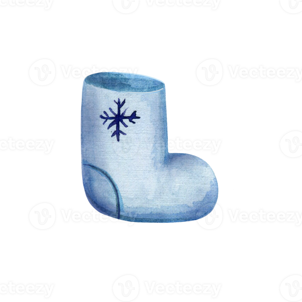 Watercolor Christmas felt boot png