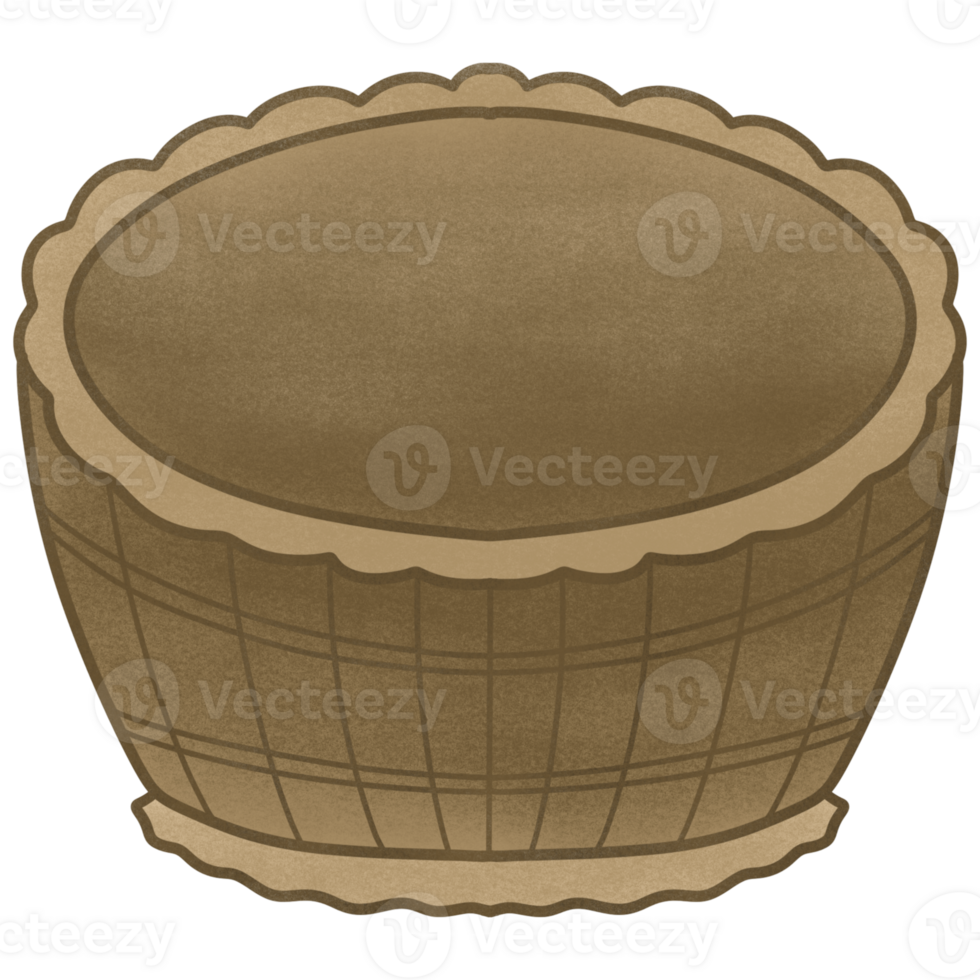 Basket illustration, simple shapes style. png