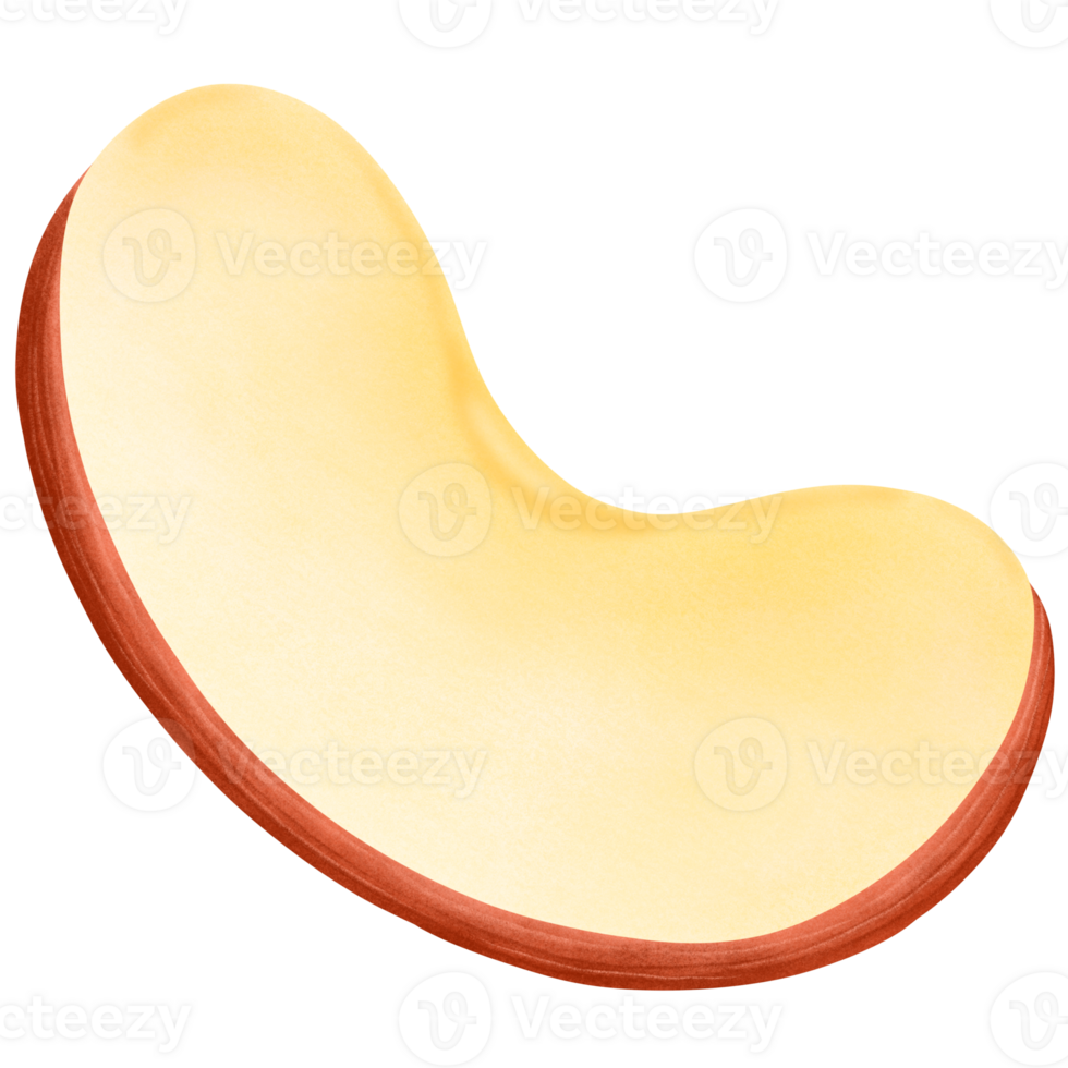 Apple cut into small pieces. Red apples illustration, simple shapes style. png