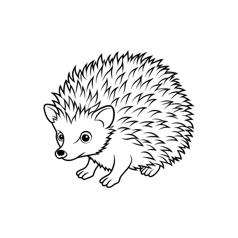 Color Hedgehog - Editable on white Background Perfect for Any Project vector