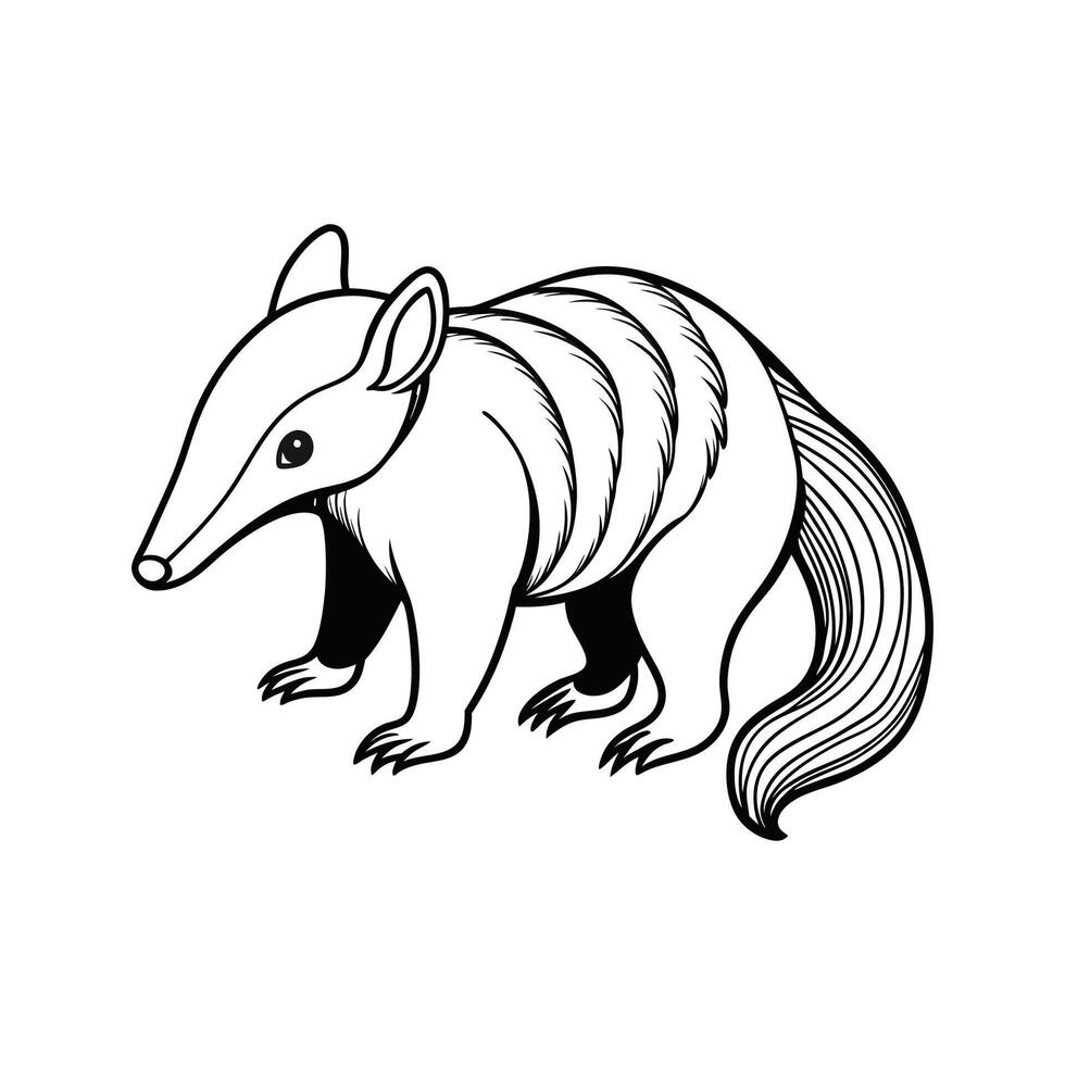 Anteater Outline- Editable on white background Perfect for Any Project vector