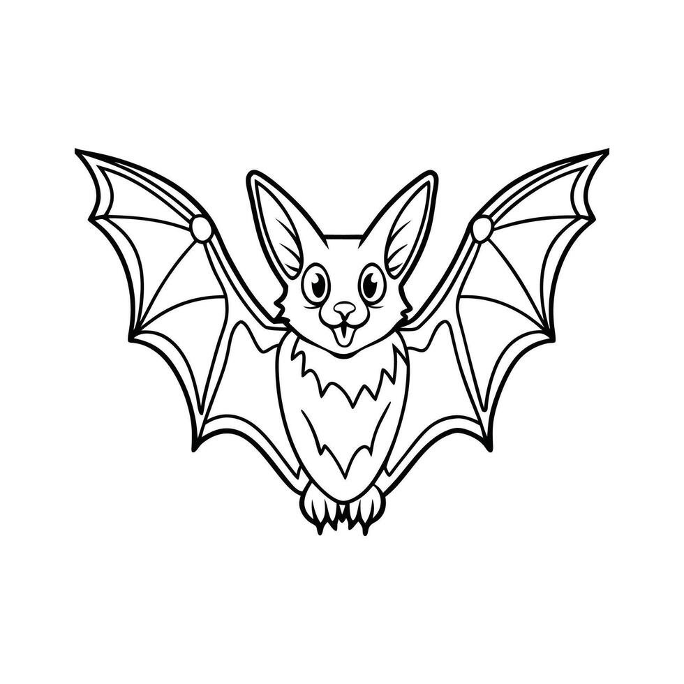 Bat Outline- Editable on white background Perfect for Any Project vector