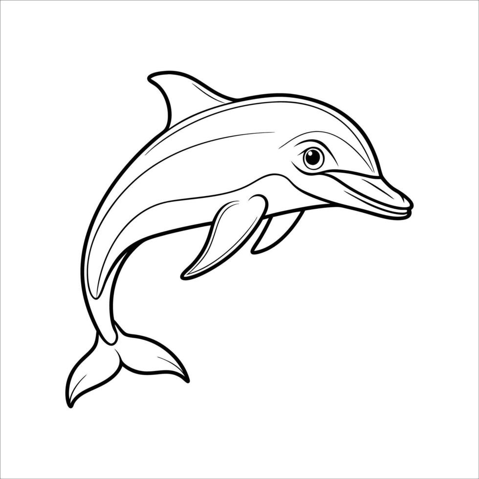 Versatile Dolphin- Editable Outline Perfect for Any Project vector