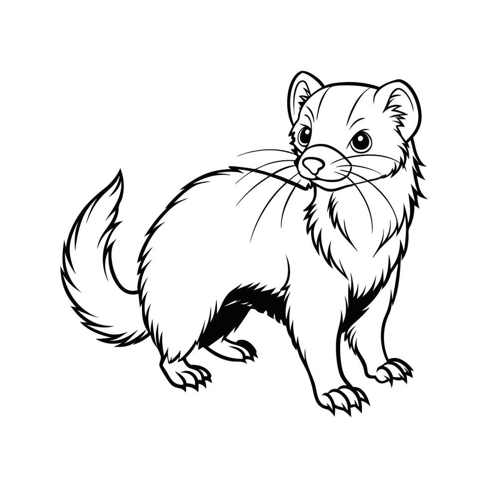 Ferret Outline- Editable on white background Perfect for Any Project vector