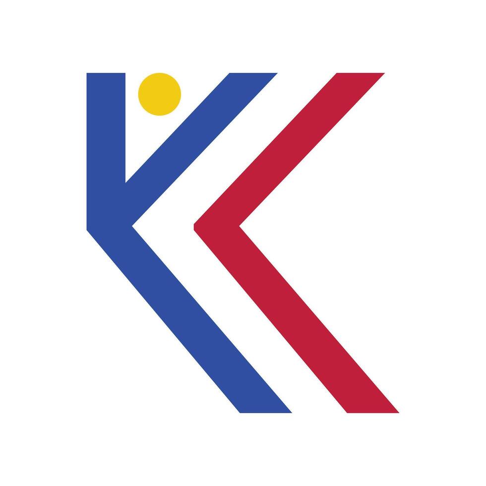 initial letter k people icon logo template illustration design vector