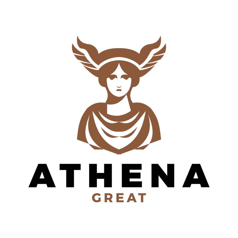 Athena Wisdom Icon Logo Design Template vector