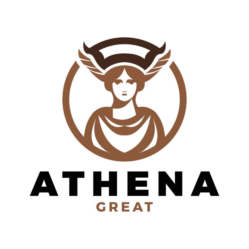 Shield of Athena Icon Logo Design Template vector