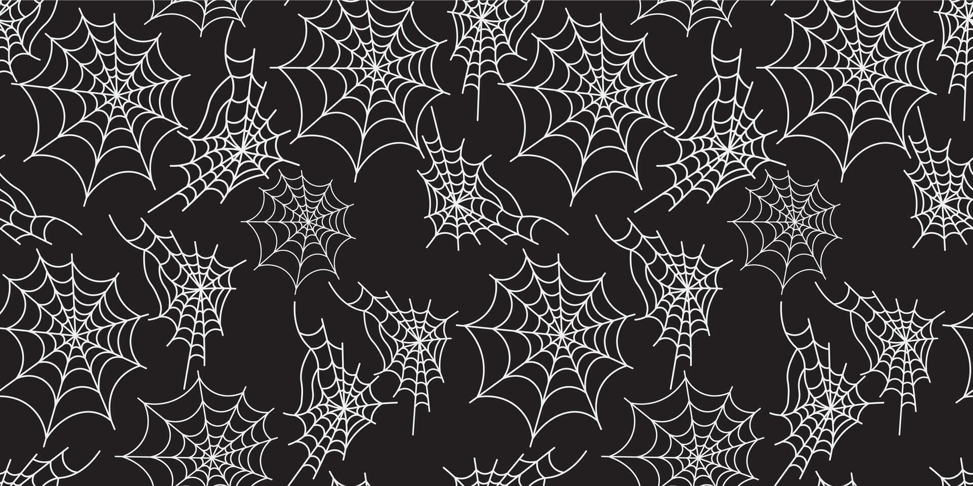 cobweb halloween pattern on black vector