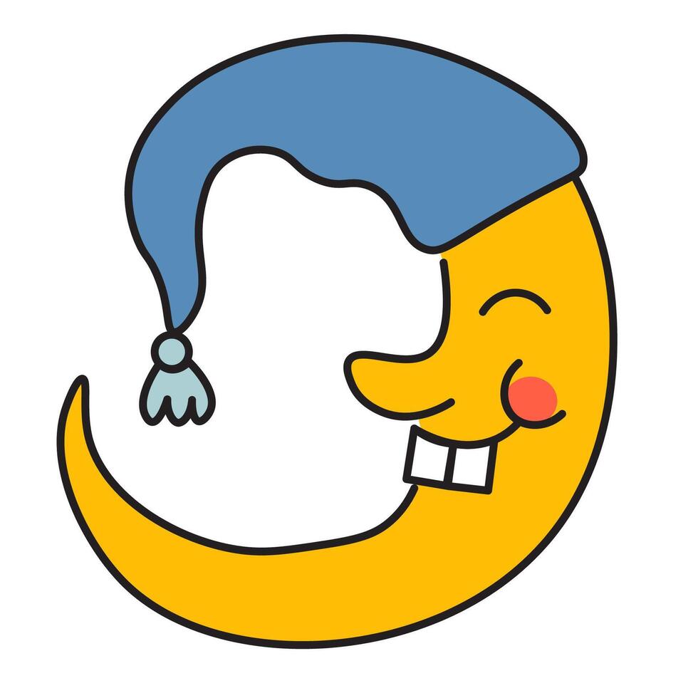 halloween funny moon vector
