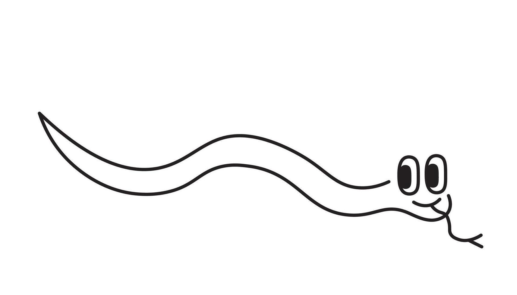 halloween funny snake line icon vector