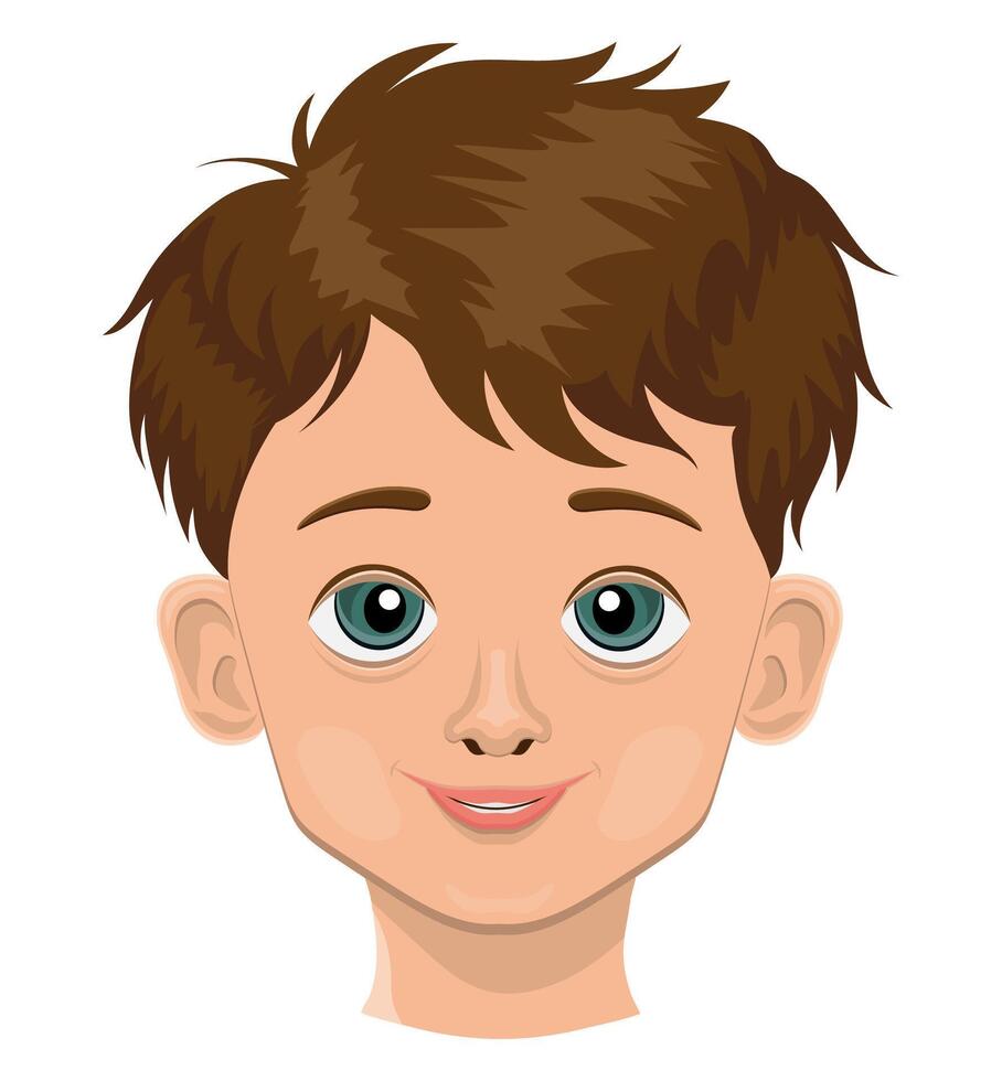 face of a young teenage boy illustration isolated on white background vector