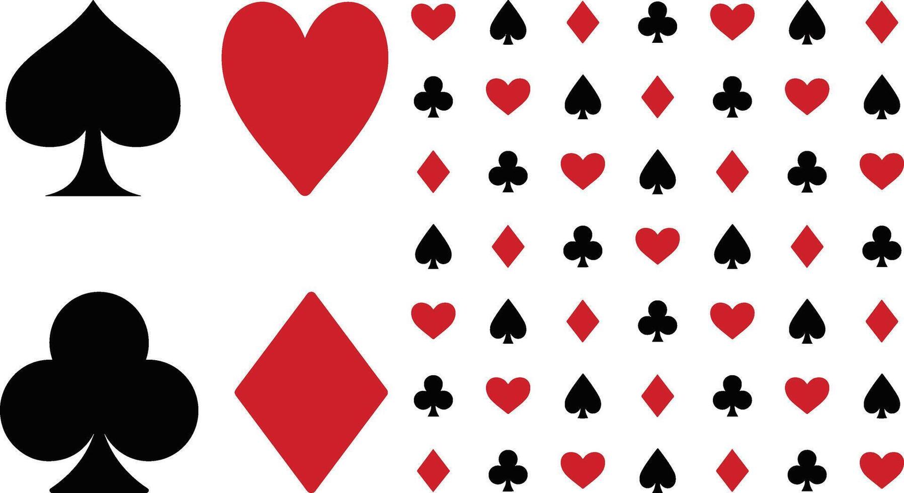 Playing cards icon set on white background. vector