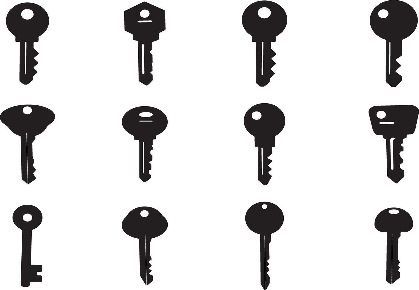 Key Icon Set Illustration With White Background. vector