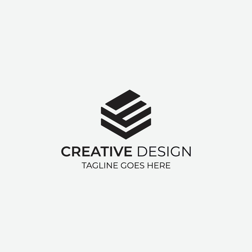 Creative E V lettermark minimal Logo Design vector