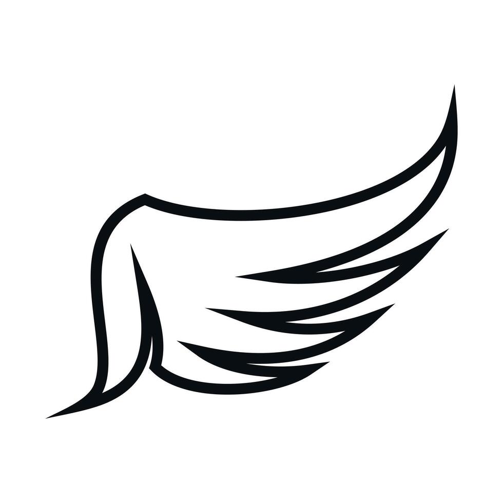 Wings logo template design with line art and creative concept vector