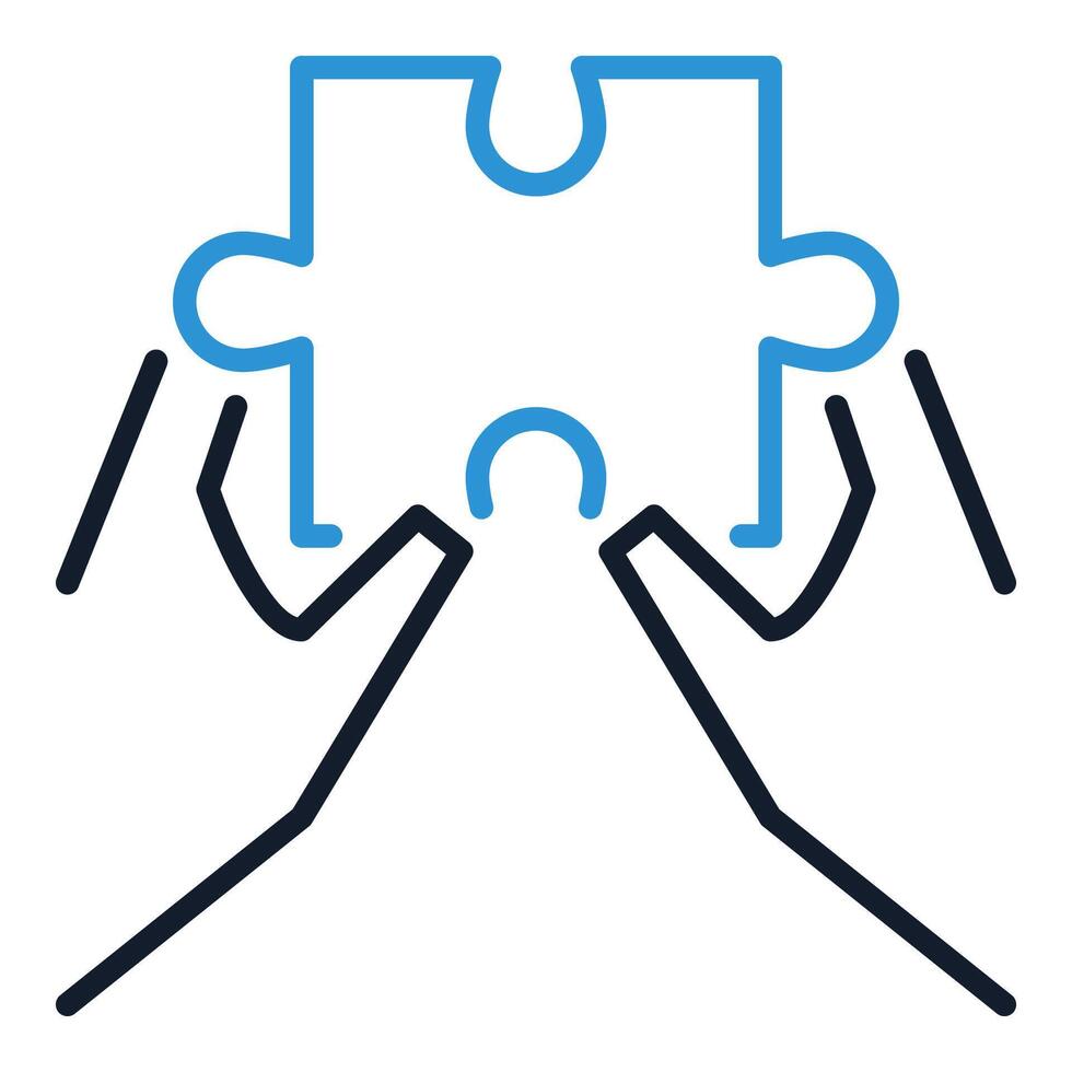 Jigsaw Puzzle in Hands colored icon or sign vector