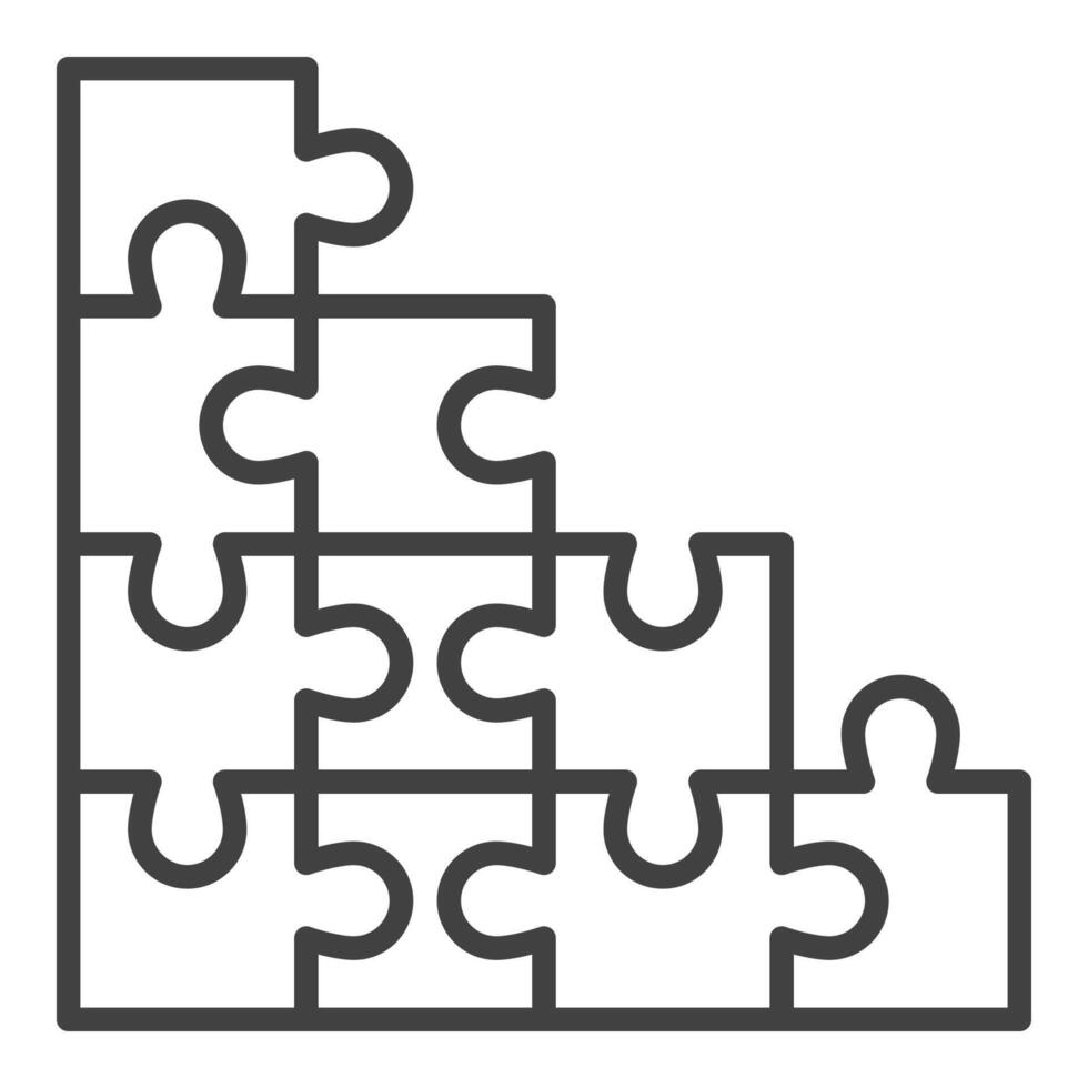 Jigsaw Puzzles icon or symbol in outline style vector