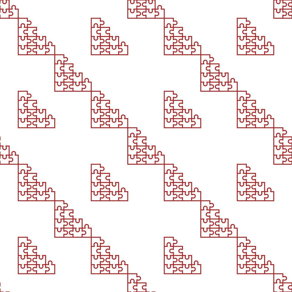 Jigsaw Puzzles seamless pattern in outline style vector