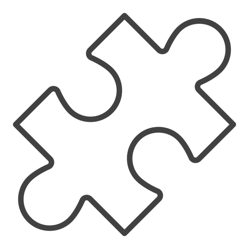 Jigsaw Puzzle Element minimal icon or symbol in outline style vector