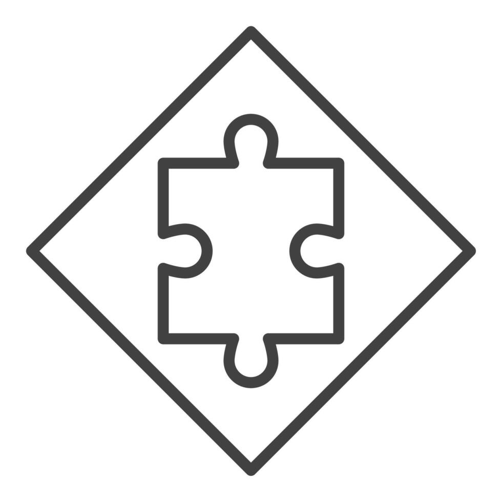 Jigsaw Puzzle Pieces minimal linear icon or symbol vector