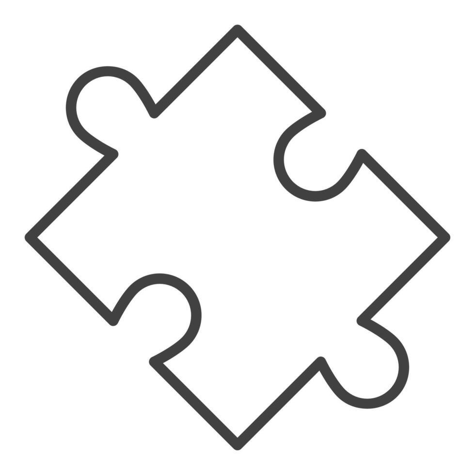 One Jigsaw Puzzle Piece icon or symbol in outline style vector