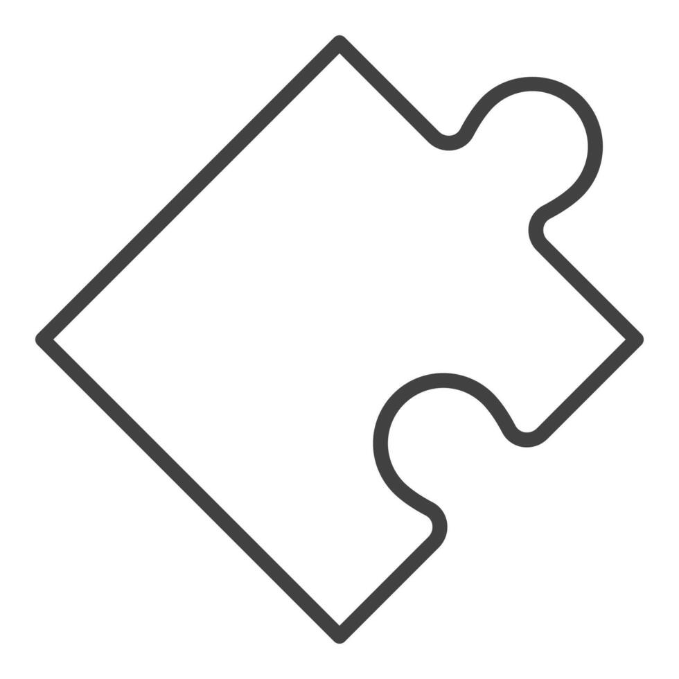 One Puzzle Piece Jigsaw Puzzles icon or sign in thin line style vector