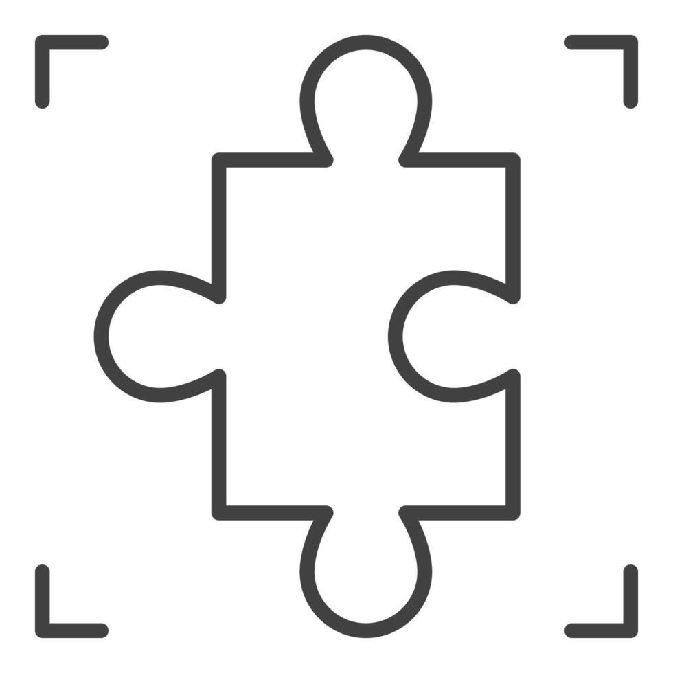 Jigsaw Puzzle linear minimal icon or symbol vector