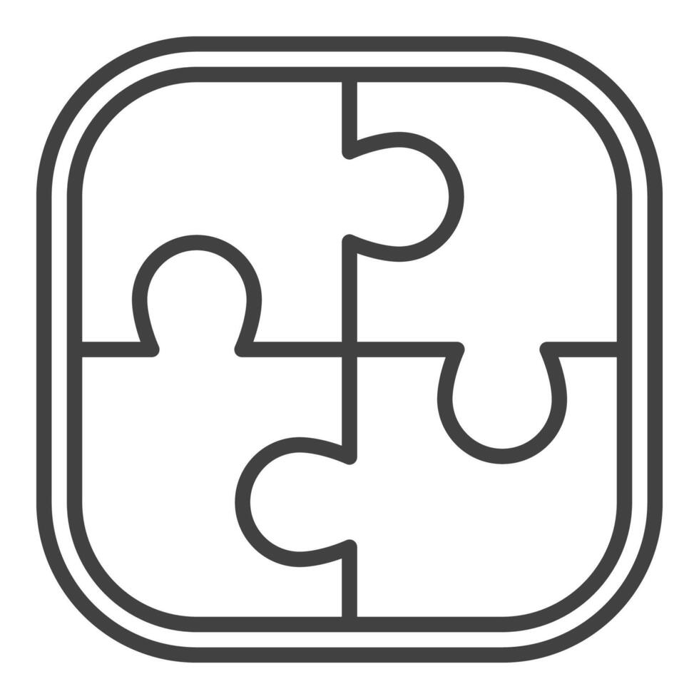 Puzzle Jigsaw Pieces icon or sign in thin line style vector