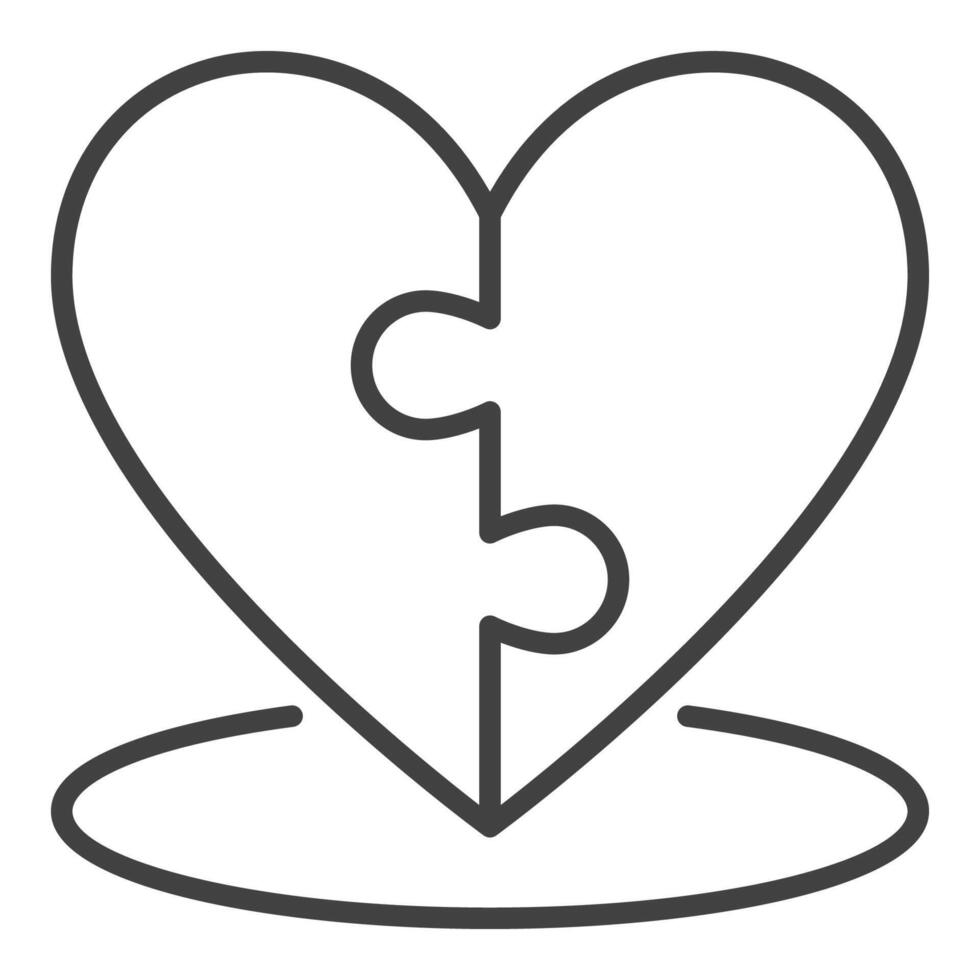 Jigsaw Puzzle Heart linear icon or symbol vector