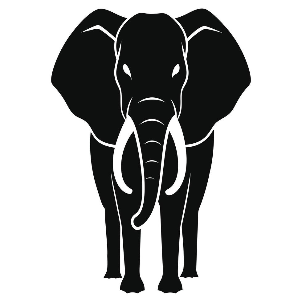 Elephant silhouette illustration art on a white background vector