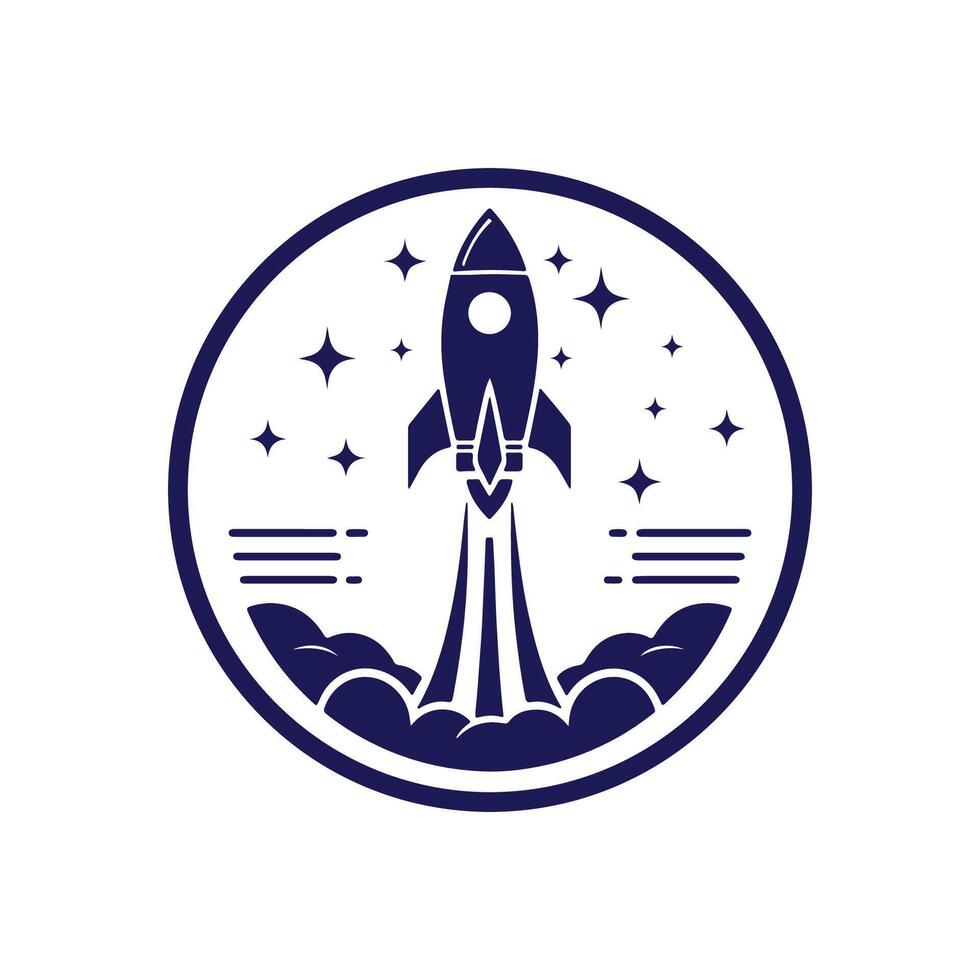 Rocket logo icon art illustration vector