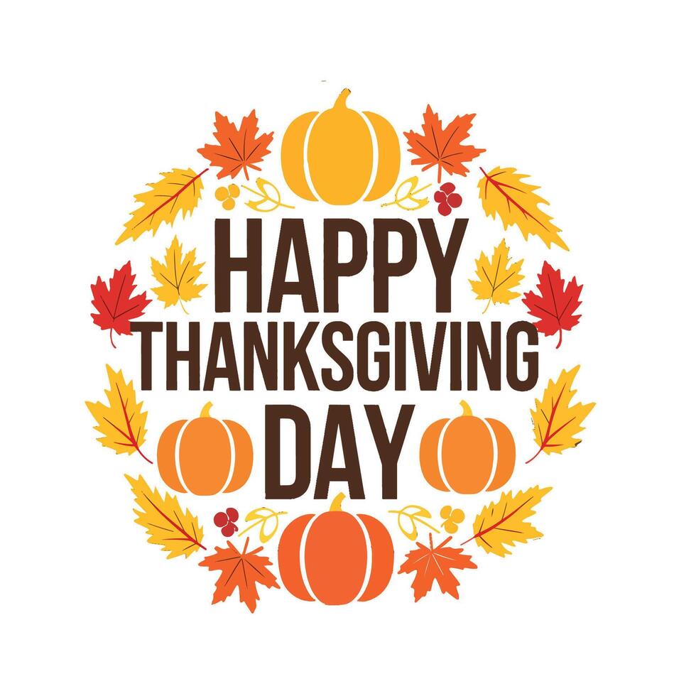 Warm Thanksgiving Illustration with Autumn Harvest Elements vector