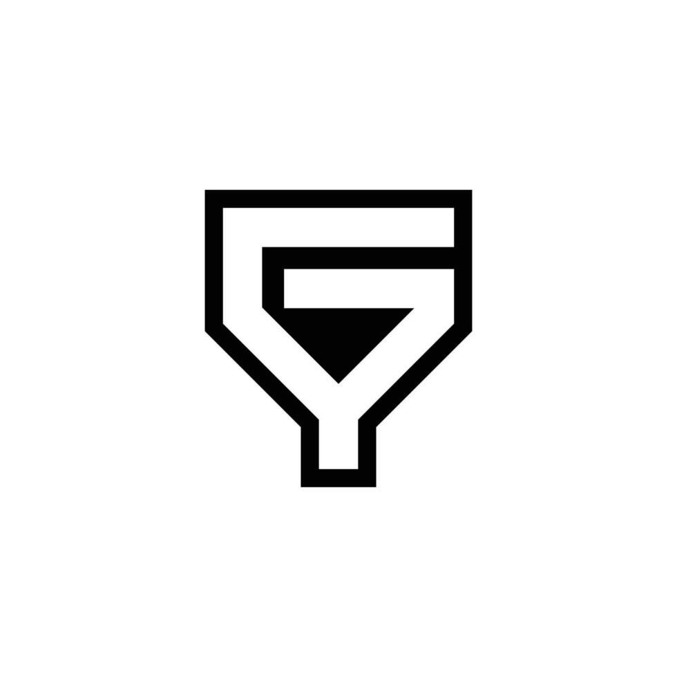 Alphabet Initials logo GY, YG, G and Y vector