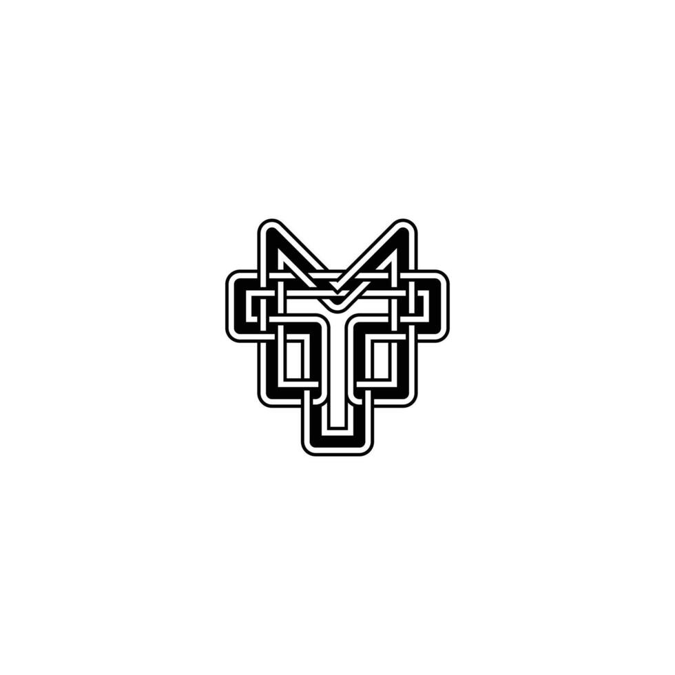 MT, TM, M AND T Abstract initial monogram letter alphabet logo design vector