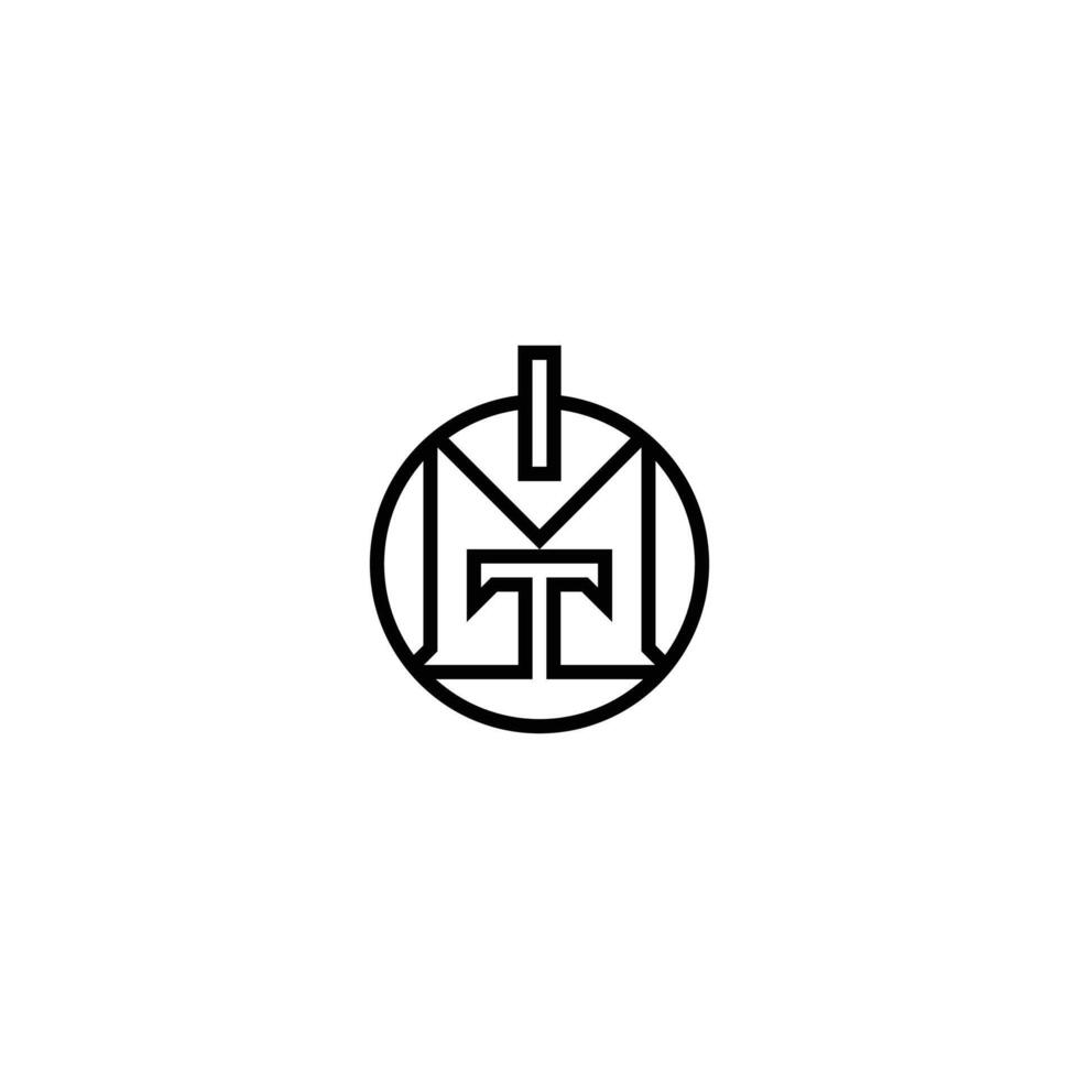 TM or MT logo and icon design vector
